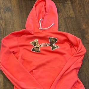 Under Armour Bright Coral Hoodie with Camo Logo